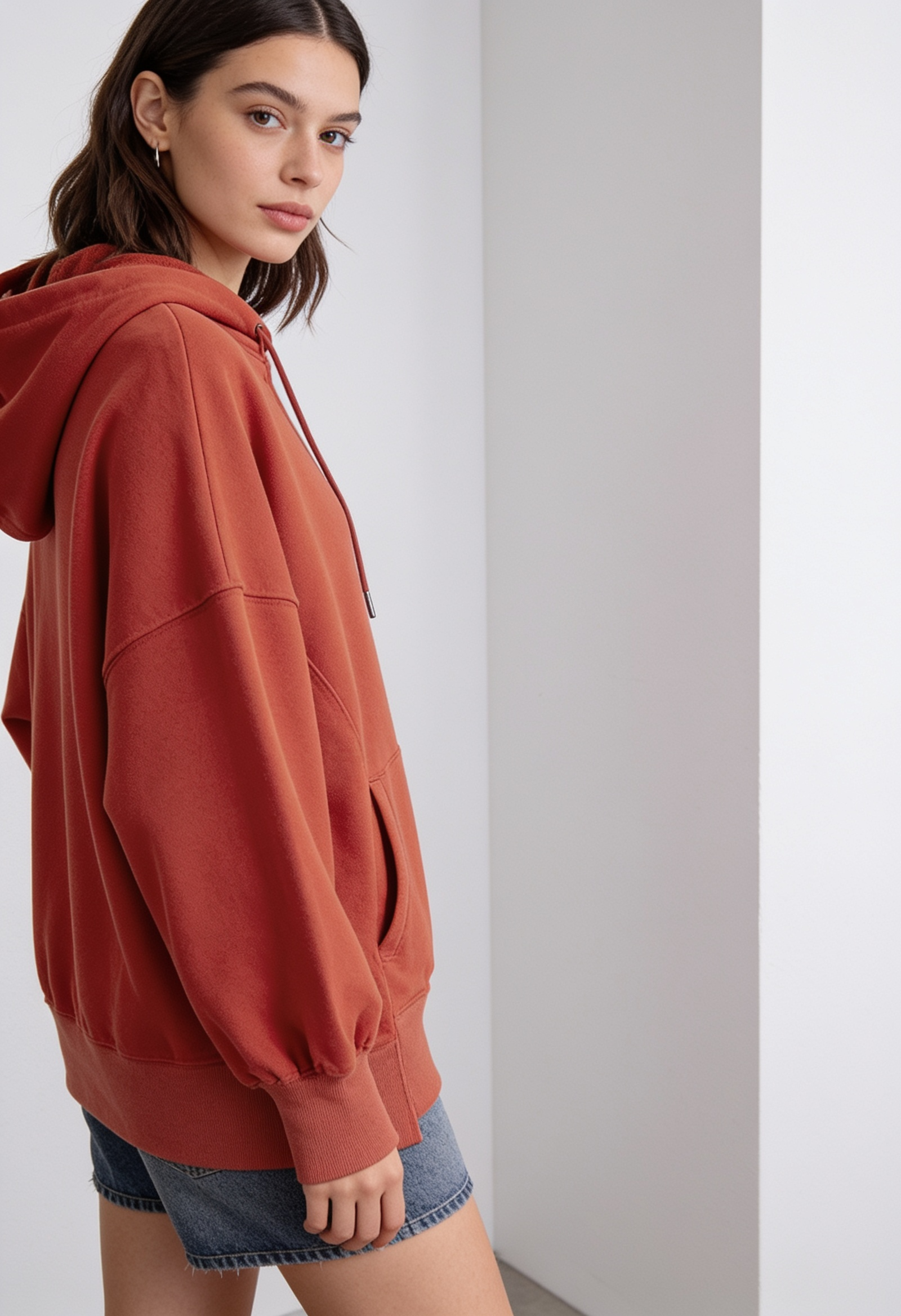 Drawstring Dropped Shoulder Hoodie