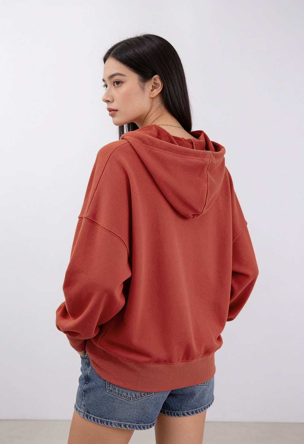 Drawstring Dropped Shoulder Hoodie